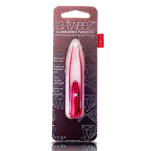 Load image into Gallery viewer, La-Tweez Pro Illuminating Tweezers Red with Diamond Dust Tips