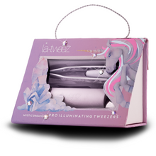 Load image into Gallery viewer, La-Tweez Unicorn Illuminating Tweezers with Diamond Dust Tips + Mirrored Case